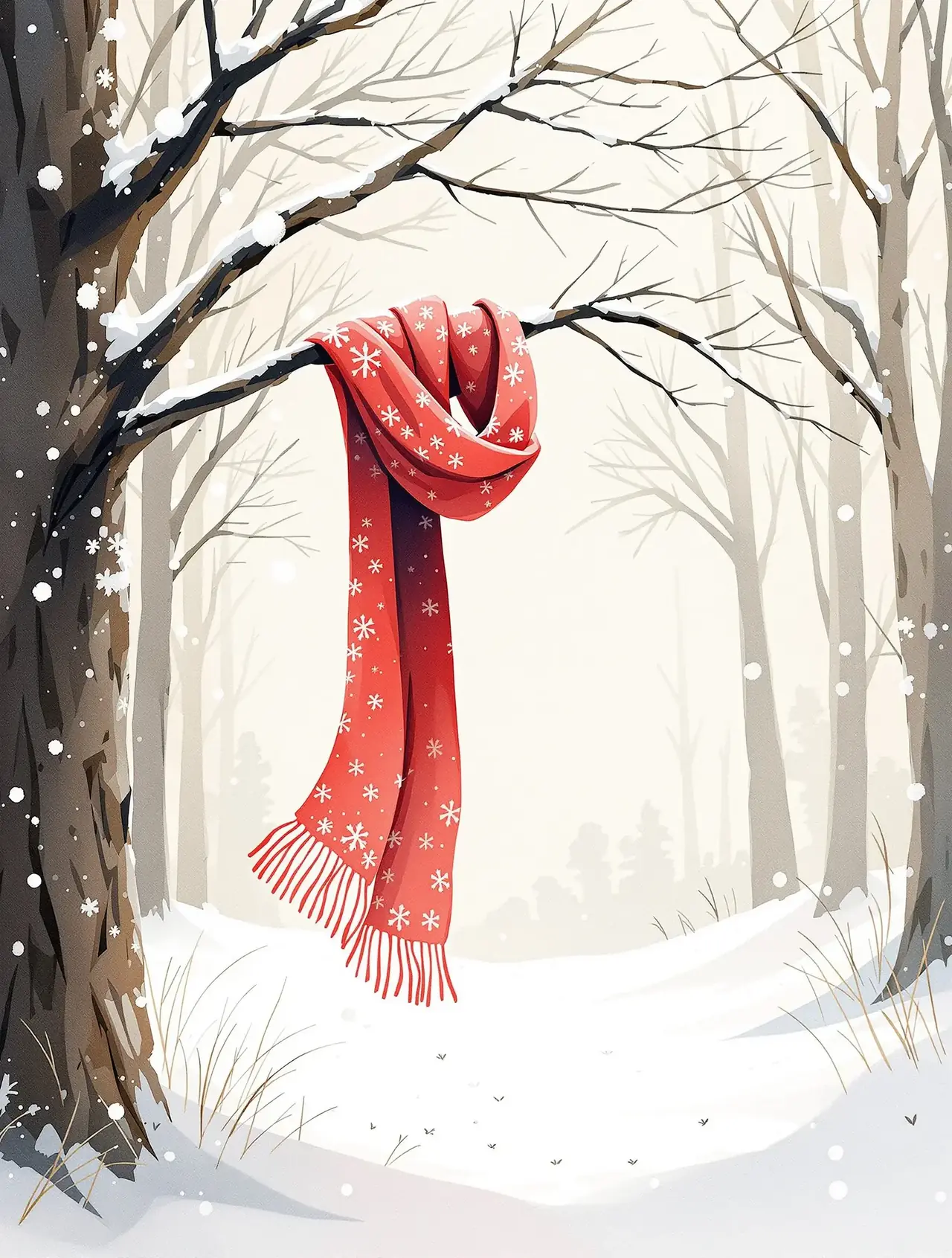 雪花编织的围巾